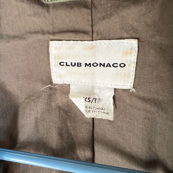 Club Monaco Carol Parka Cotton Utility Jacket Drab Olive Army Green - Picture 8 of 9